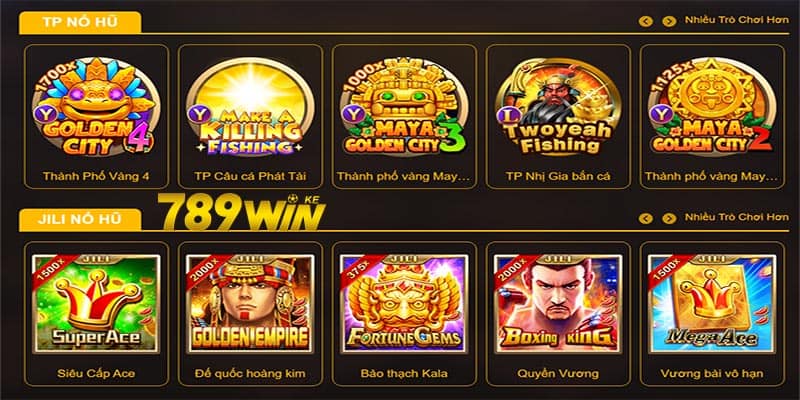 danh mục trò chơi da dạng đến từ nhà cái 789win